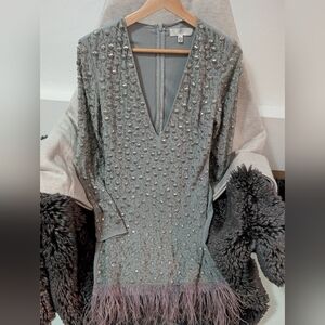 Elegant Gray Sequin Dress